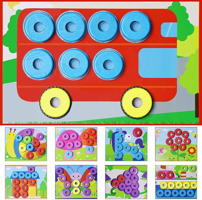 Lydaz Toddler Montessori Math Toys, Wooden Math Manipulatives with Counting Number Blocks, Preschool Kindergarten Learning Activities, Educational Math Toy for Kids 2-5, Christmas Stacking Puzzle Toy