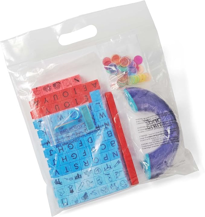 hand2mind Literacy Take Home Manipulatives Kit, Includes FingerFocus Highlighters, Phoneme Phone, Reading Rods Phonemic Awareness Linking Cubes, Magnetic Wand and Chips, Reading Tools (139 Pieces)