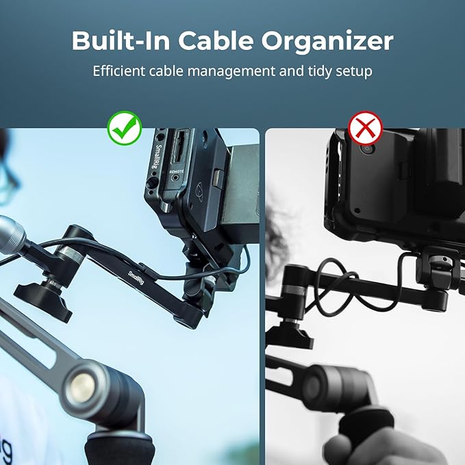 SMALLRIG Magic Arm with 360° Ball Head & Damping Arm, Monitor Mounts Designed for Shoulder or Tripod Shooting, Built-in Cable Organizer, 2.0kg (4.4lb) Load, 145mm (5.7") Length 5141