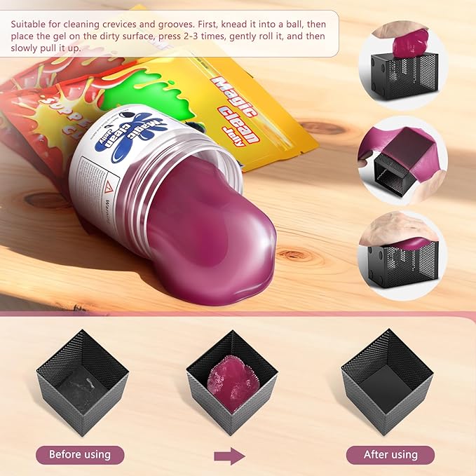 DNA MOTORING 5 Pack Car Cleaning Gels Auto Detailing Tools Cleaning Putty Car Interior Cleaner, Car Jelly Cleaner, Keyboard Cleaner, Car Cleaning Supplies Car Gifts for Men Women, TOOLS-00150