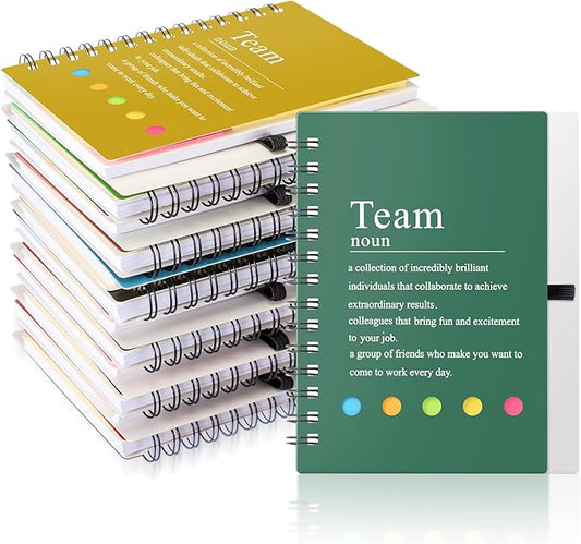 24 Pcs Employee Appreciation Gifts Bulk Team Recognition Notebooks with Sticky Notes Staff Thank You Gifts for Social Worker Teacher Nurse Coworker Office Motivation Set (Bright Color)