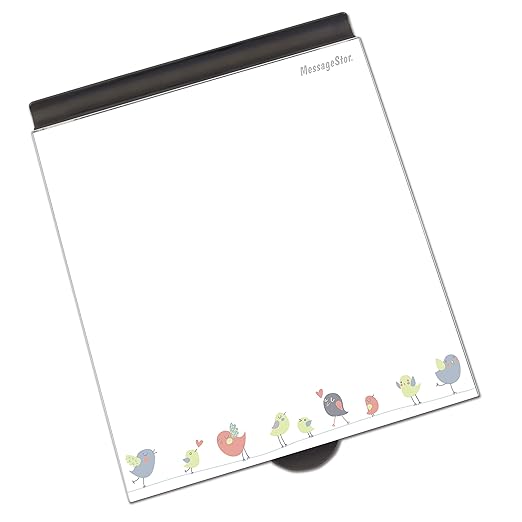 ECR4Kids MessageStor Dry-Erase Glass Board Memo Station, Desk Organizer, Birds