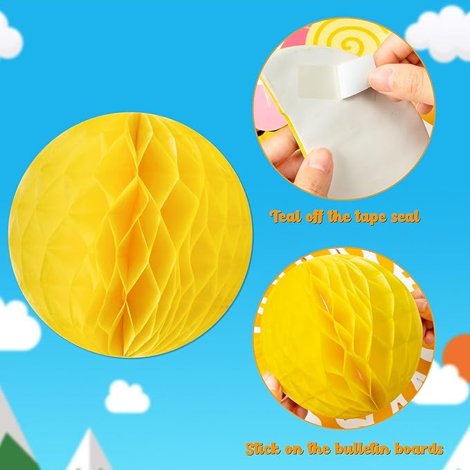 BeYumi 95Pcs Easter He is Risen Cross Bulletin Board Set Sun Honeycomb Jesus Resurrection Cross Lily Cutouts Trim Border Christian Religious Bible Sunday School Classroom Chalkboard Church Decoration
