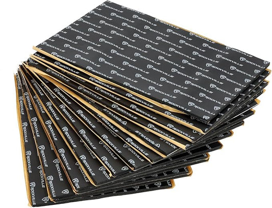 Rockville RockMat Pro 15 (15 Sq Ft) 3-in-1 Car Sound Deadener Mat – Foam/Rubber/Aluminum Layered Insulation for Audio Soundproofing, Easy Install, Reduces Vibration & Road Noise