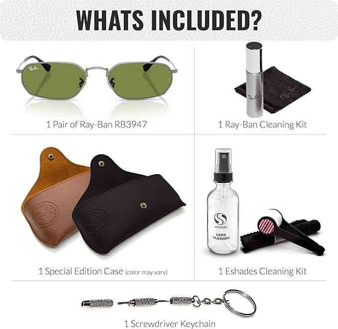 Ray-Ban RB3947 Square-Round Shaped Sunglasses for Men & Women with Official RAYBAN Eyewear Kit – Classic Timeless Design