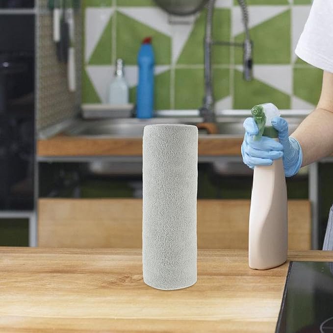 Microfiber Towel Roll 20 Sheets 25X25Cm Reusable Water Absorbing Cleaning Cloths Kitchen Dish Cloths for Household and Automotive Dusting