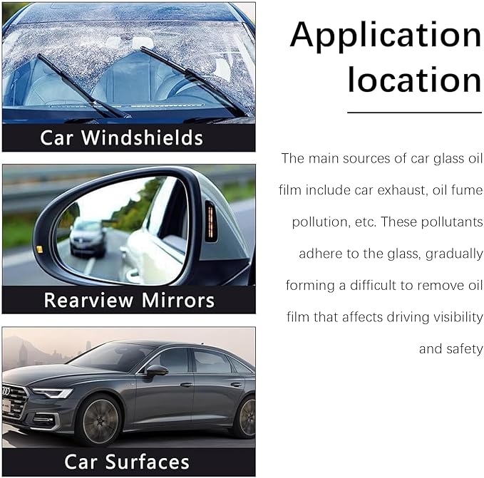 CAPEDIEM 2025 NEW Automotive Oil Film Cleaning Brush for Car Windows, Glass Cleaning Board, Suitable for Windshield Glass Oil Film Remover, Car Windshield Cleaner (1, black)