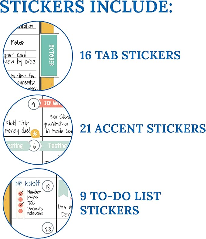 Carson Dellosa Education We Belong Teacher Planner offers an undated 2025-2026 lesson plan book with stickers, schedules, calendars, and boho essentials that help teachers stay organized in class.