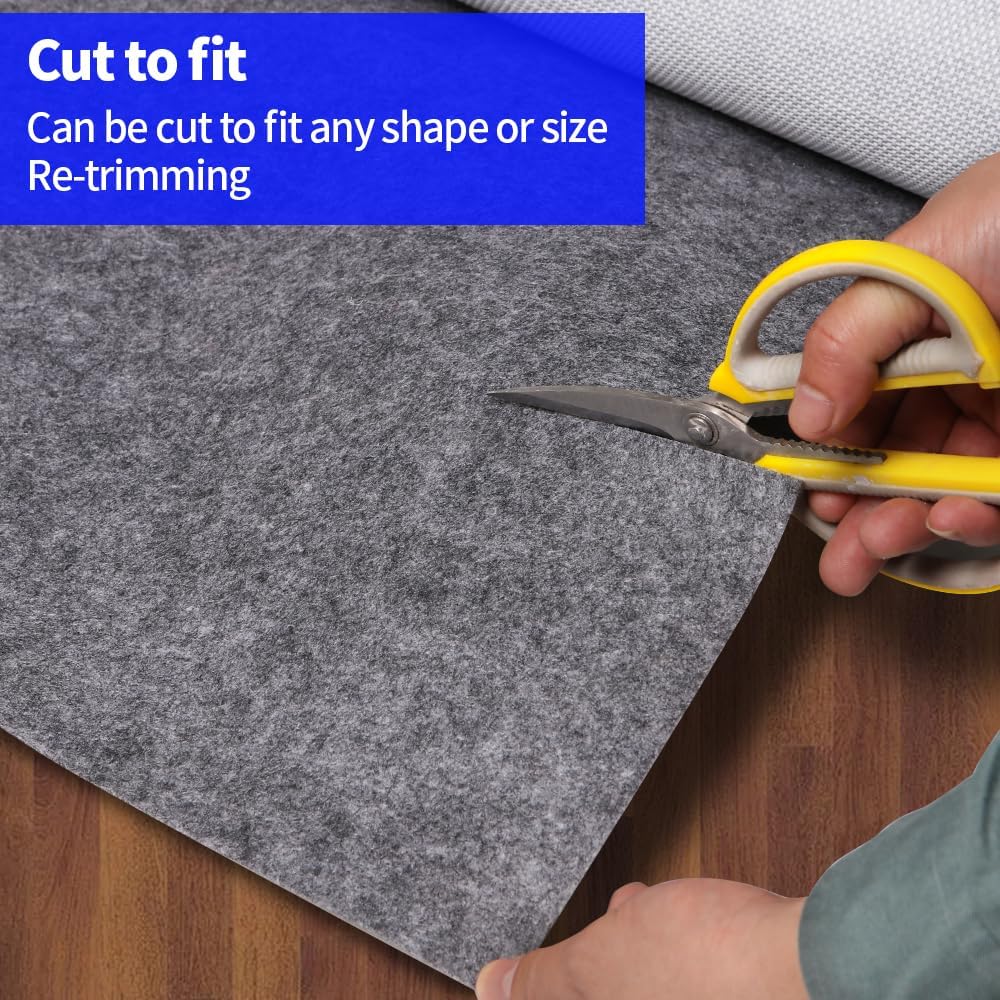 Waterproof Non-Slip 1/4” Extra Thick 9x12 ft Rug Pad for Large Area Rugs Durable Felt Floor Protection pad for All Floors, Suitable for Cutting. Rug Pads Keep Rugs in Place and Provide Cushioning