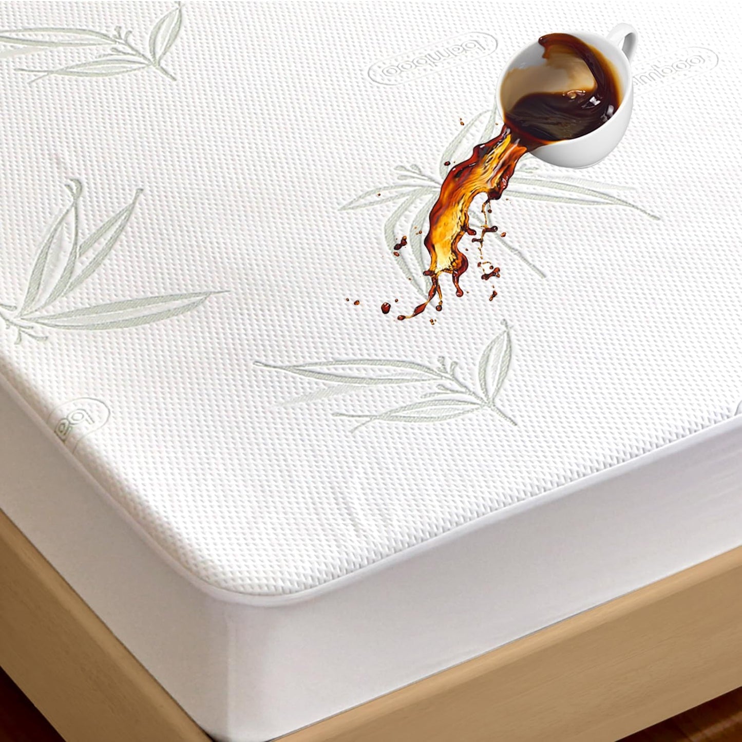 Twin XL Mattress Protector Waterproof Mattress Pad Washable Bamboo Rayon Mattress Cover Breathable Noiseless Bed Protector 5" - 21'' Elastic Fitted Deep Pocket