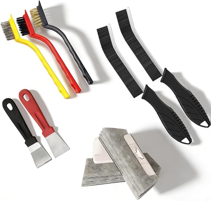 Crevice Cleaning Brush Set - Hard Bristle Scrub Brushes Tools, Small Gap Cleaning Brushes for Cars, Offices, Appliances, Ktichen, Bathroom, Window Grooves and Corners