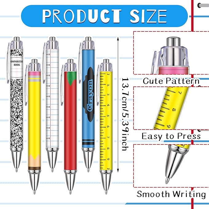 Tenceur 36 Pcs Teacher Appreciation Gifts Bulk 12 Set Pencil Pouch Ballpoints Sticky Notes Pencil Apple Crayon Notebook Designs Thank You Gifts for Teacher Employee Team Coworker Nurse Staff Supplies