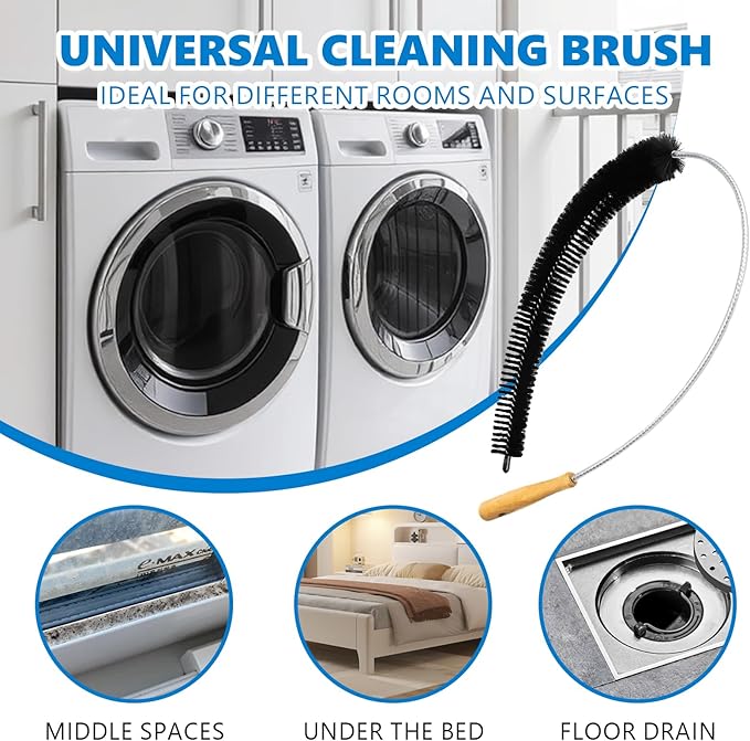 Dryer Lint Brush Vent Cleaner Tool 47.2 Inch Extra Long Flexible for Lint Trap Cleaning Tool Home Dryer Maintenance for DIY Users (2, PCS)