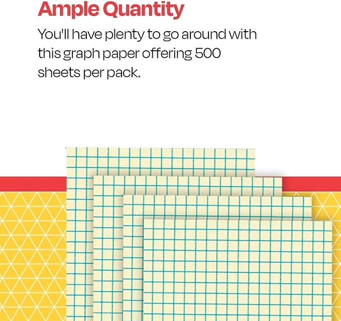 School Smart Graph Paper, 1/2 Inch Rule, 9 x 12 Inches, Manila, Pack of 500