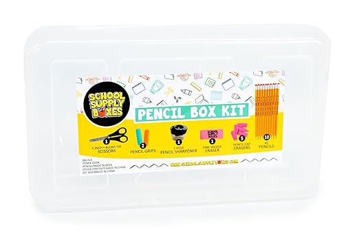 Back to School Supply Box (Pallet - 180 Boxes) - Grades K-5 Back to School Supplies - 32 Piece Kit Includes Markers, Crayons, Pencils, Scissors, Folders, Glue Sticks, Notebook, and Composition Book