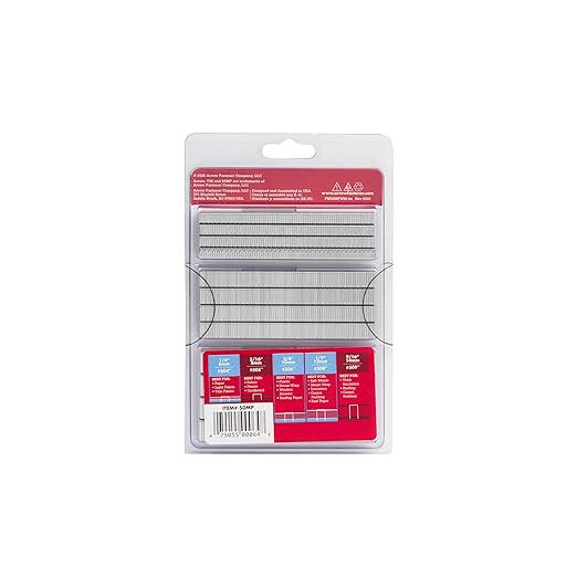 ARROW 50MP T50 Heavy Duty Staples Multipack, Staples for Upholstery, Crafts, General Repairs, Includes 1/4", 3/8" and 1/2" Sizes, 3/8" Crown Size, 1875-Pack