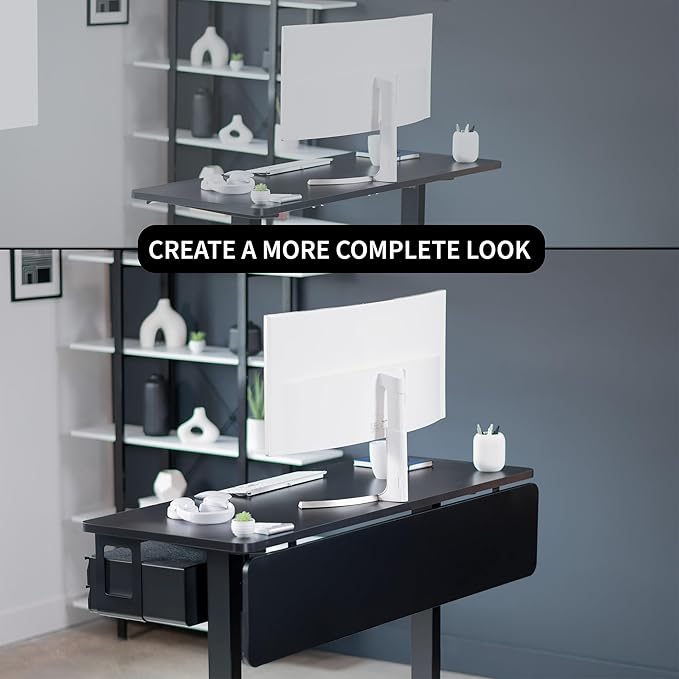 VIVO Laminate 59 x 12 inch Modesty Panel for Office Desk, 3 Configuration Options, Cable Management Organizer, Black, PP-LM60-B
