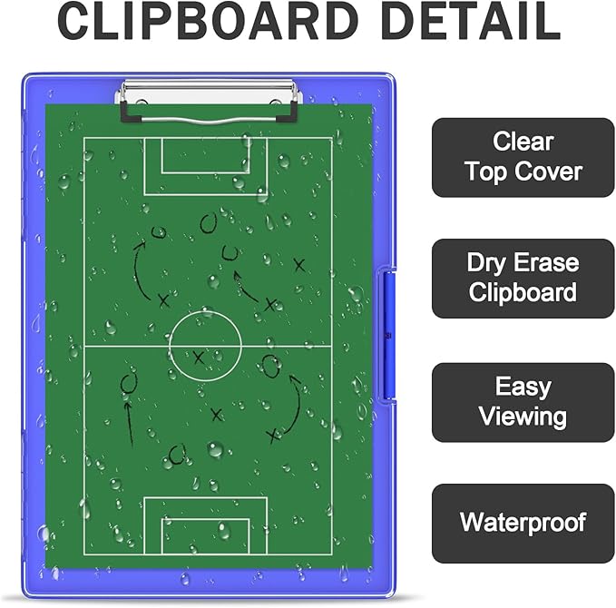 Rimilak Plastic Clipboard with Storage, Side Opening with 2 Compartment, Size 13.3 x 9.4 x 1.5 Heavy Duty High Capacity Nursing Box for Work School & Office Supplies, Dark Blue