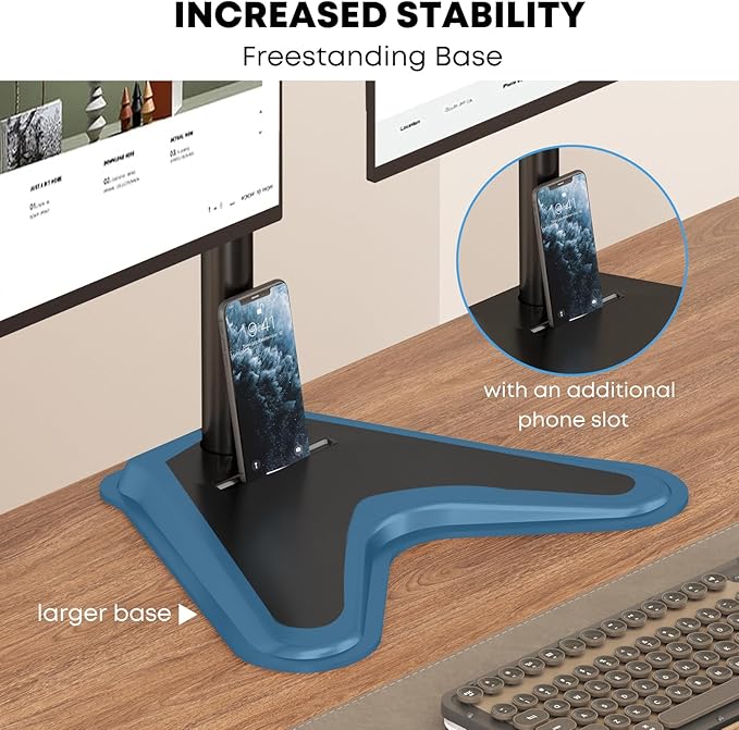 Quad Monitor Stand, Fully Adjustable Stacked 4 Screen Desk Mount for 17 to 32 Inch Computer Screens,Hold up to 19.8lbs Each,Black
