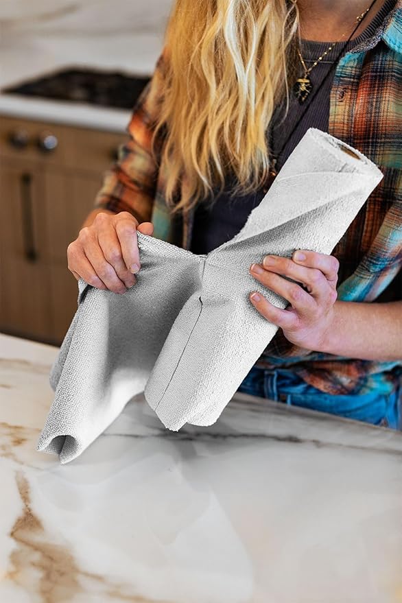 The Rag Company - Rip N' Rag Multi-Purpose Reusable Microfiber Towels for Home, Office, Garage, RV and More - 80 Count Roll - Premium 70/30 Blend - 200gsm