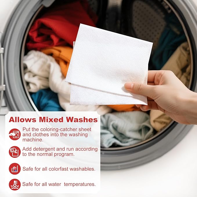 120 Counts Coloring-Catcher Sheet for Laundry,Color Grabbers Laundry Sheet,Allow Mixed Washes and Prevents Color Runs,Fragrance Free Color Absorber Sheets for Washer No Fluorescent Agent