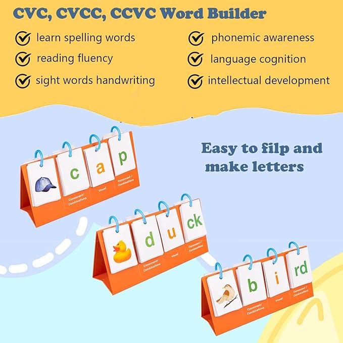 Sight Words Flash Cards for Kindergarten, Phonics Flash Cards, CVC Word Games Pocket Chart, Classroom Learning Activities, Phonics Games for Reading, Speech Therapy Materials for Kids