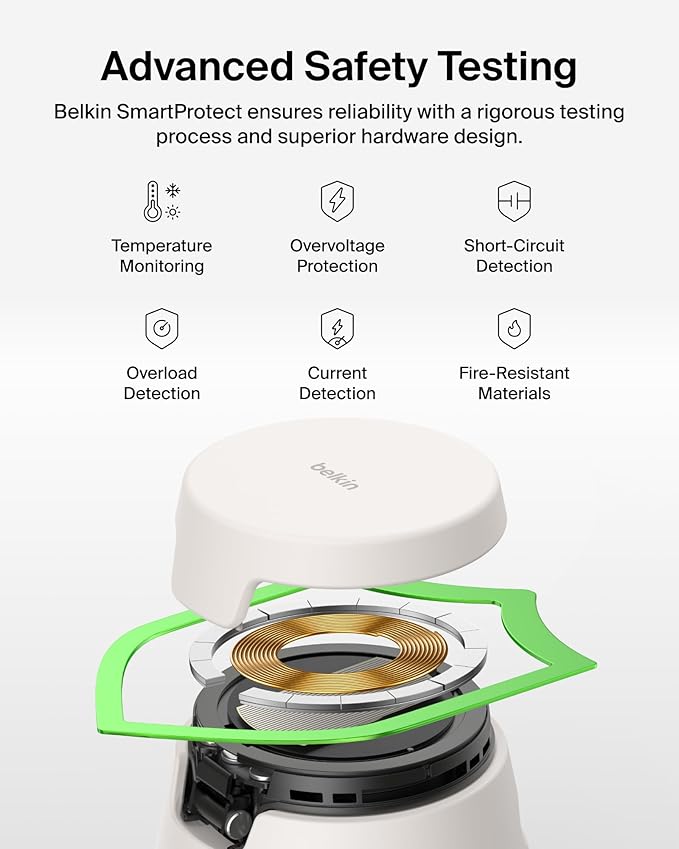 Belkin 3-in-1 Wireless Charging Station for Samsung Galaxy S26, Android - Qi2.2 25W Magnetic Charger for Pixel 10, iPhone 17, USB C Port for Galaxy, Pixel, & Apple Watch (Watch Charger Not Included)