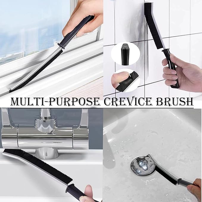 Cleaning Brush, 9 Pcs Hard Bristle Crevice Cleaning Brush Set for Kitchen Bathroom Toilet Grout Bottle Gap Window Tracks, Multifunctional Home Essentials Scrub Cleaning Tools