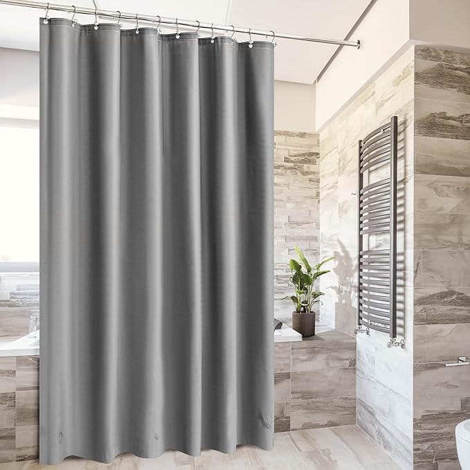 Barossa Design Gray Shower Curtain Liner - Premium PEVA Shower Liner for Bathroom, BPA & PVC Free, No Chemical Smell, Lightweight Standard Size Bath Curtain with 3 Magnets, Metal Grommets - Dark Gray