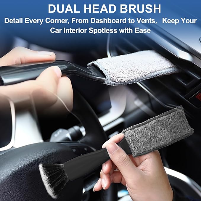 Car Interior Detail Dust Brush, 3PCS car Cleaning Brush, Soft Car Interior Detailing Kit Tools - Professional Auto Detailing Brushes for Car Interior, Air Vents, Computer, Keyboard