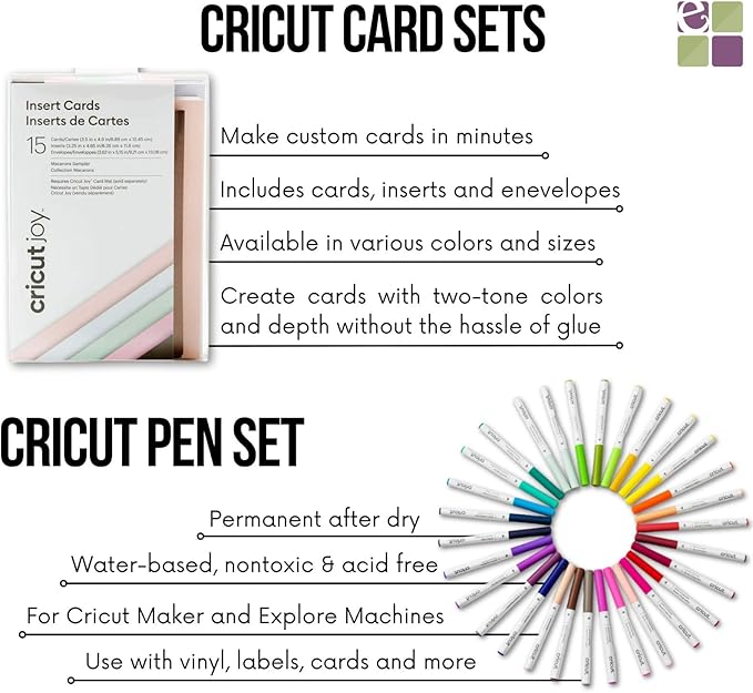 Cricut Ultimate All-in-One Materials and Accessories Bundle - 150+ Piece Beginner Sampler Material Kit for Cricut Explore Air and Maker Machines - Vinyl, HTV, Card Making Packs, Pens & Sticker Paper
