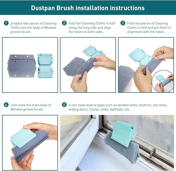Mesh Screen Cleaner(2 Pack), Window Screen Cleaner Kit, Screen Cleaner with Window Groove Brush, Wet/Dry Tool for Cleaning Screens & Tracks, Clean Window Screen Without Removing from Frame