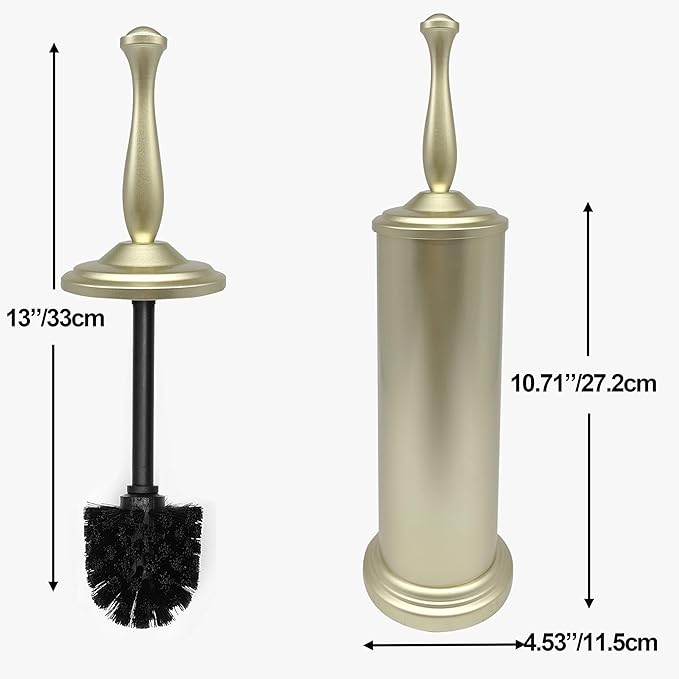 Satin Matte Soft Gold Toilet Bowl Brush with Holder, Durable Bathroom Cleaning Tool, Modern Design for Easy Toilet Maintenance, Bathroom Cleaner Brush for Efficient Cleaning and Hygiene