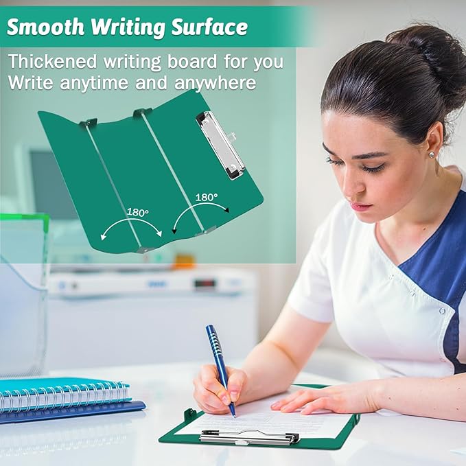 Nursing Clipboard Foldable Clipboard Medical: Edition Cheat Sheets Aluminum 3 Layers Foldable Clipboards Nursing Pocket Size Profile Clip Nurse Clipboards Notepad for Nurses Students and Doctors