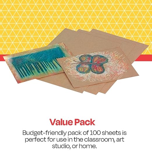 School Smart Kraft Paper Sheets, 60 lb, 18 x 24 Inches, Brown, Pack of 100 - 086643