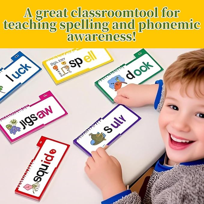 30 Read Word Families, Sight Words, ABC Phonics Flash Cards,Reading Learning Set, Educational Games for Kindergarten