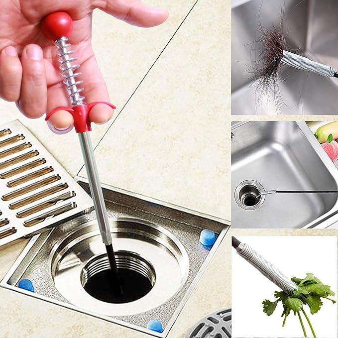 Drain Snake Hair Drain Clog Remover,76 Inch Flexible Grabber Claw Pick Up Reacher Tool- Gutter Cleaning Tools for Home Sink, Bathroom Tub,Drain, Toilet, Tight Spaces