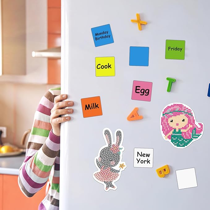 12 Pack 3"x3" Reusable Magnetic Sticky Notes, Dry Erase Whiteboard Magnets for Teachers, Classroom & Office Supplies - Eco-Friendly Multi-Color Sticky Notes for Whiteboard, Fridge, Locker, Cabinet