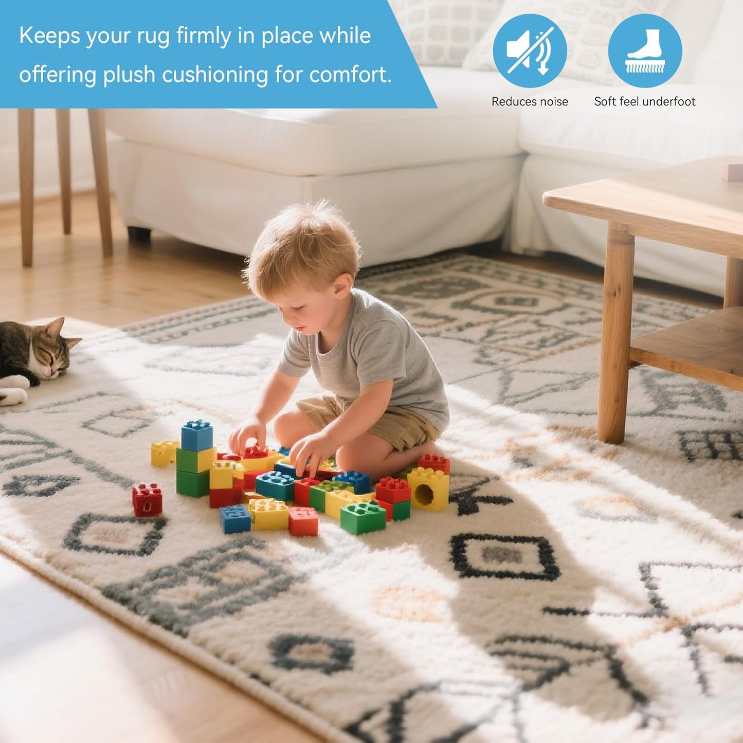 Warmstar 2x6 FT Non Slip Rug Pad,100% Waterproof Felt Rug Pad for Hardwood Floors,1/4” Thick Soft Carpet Pad with Natural Rubber Backing, Secure Grip & Floor Protection