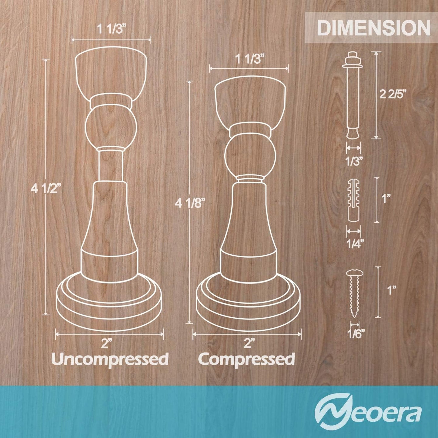 Neoera Magnetic Door Stopper, Updated Hydraulic Shock Absorbent Technology, Soft-Catch Magnetic Hold, Premium 304 Stainless Steel, Anti-Rust, Heavy Duty for Various Door Types, Wall Mount 1Pack