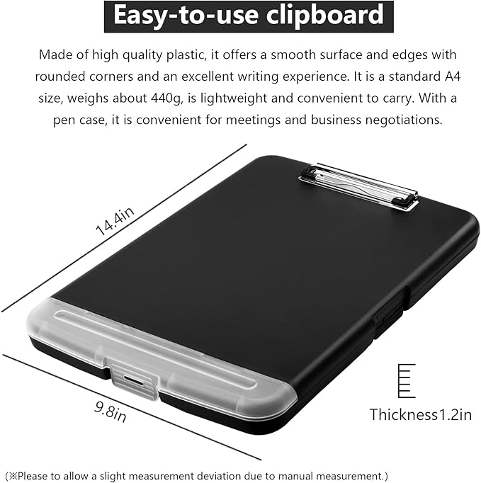 SFLHHDM Storage Clipboard with Pen Holder, High Capacity Clipboards for Classroom, Clip Boards 8.5x11 with Storage, Low-Profile Clip, Lightweight Plastic Clipboard for Kids, Lawers, Office Workers