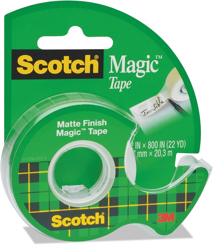 Scotch 119 Magic Tape in Handheld Dispenser, 1/2-Inch x 800-Inch, 1-Inch Core, Clear