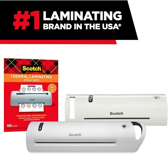 Bundle of Scotch Thermal Laminator TL1302X, Extra Wide 13 Inch Input + Scotch Thermal Laminating Pouches, 5 Mil Thick, Letter Size 8.9 x 11.4 inches, 100-Pack