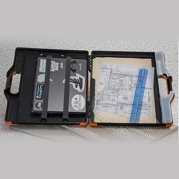 Officemate Carryall Clipboard Storage Box, Letter/Legal Size, Black and Orange (83326)