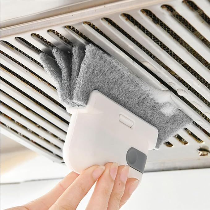 Window Track Cleaning Brush with Hidden Scraper for Sliding Door and Window Tracks, Shutters, Kitchen Sink Cleaning