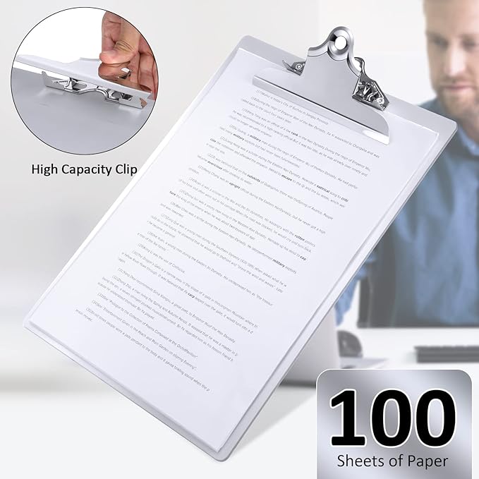 Mimorou 2 Pcs Metal Clipboard Heavy Duty Aluminum Clipboards 12 x 9 Inch Metal Clip Board with Low Profile Clip A4 Letter Size Document Holder for Office School Medical Jobsite Laboratory
