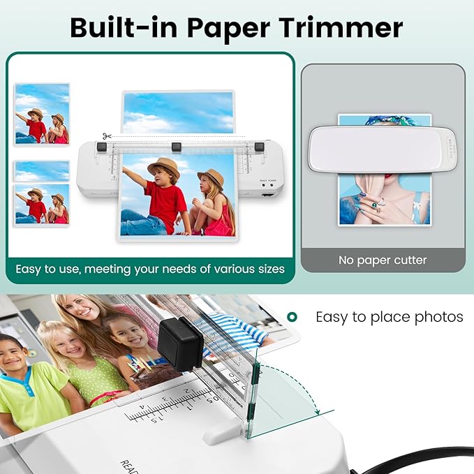 Laminator, A3 Laminator Machine with Built-in Trimmer, 70 Seconds Quick Warm-Up, Cold and Thermal Laminating with 50 Sheets, NTC Technology for Home Office School
