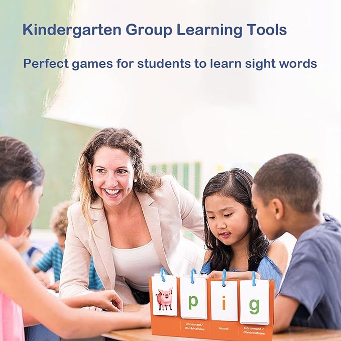 Sight Words Flash Cards for Kindergarten, Phonics Flash Cards, CVC Word Games Pocket Chart, Classroom Learning Activities, Phonics Games for Reading, Speech Therapy Materials for Kids