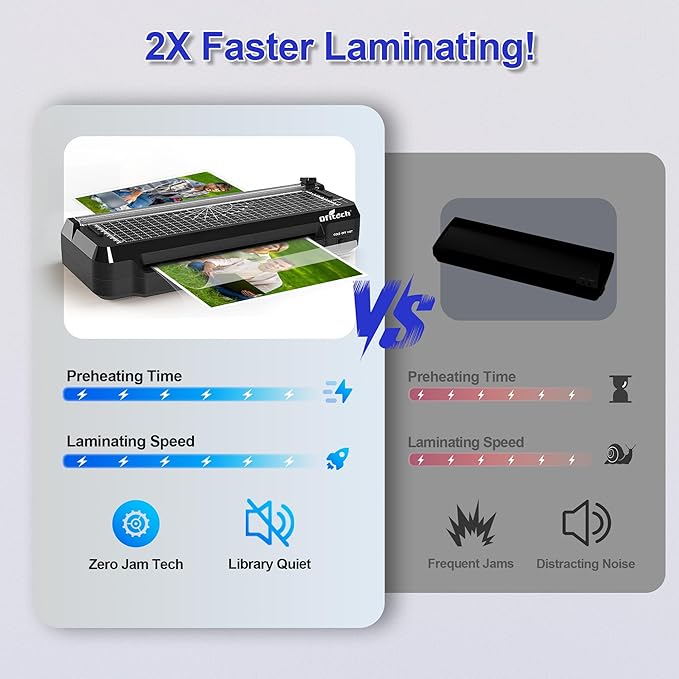 9 inch Laminator Machine with 40 Laminating Sheets, 4-in-1 Thermal Laminator with Paper Trimmer & Corner Rounder, 2-Min Fast Warm Up, Hot & Cold Laminating Machine 8.5 x 11 for Office School Home