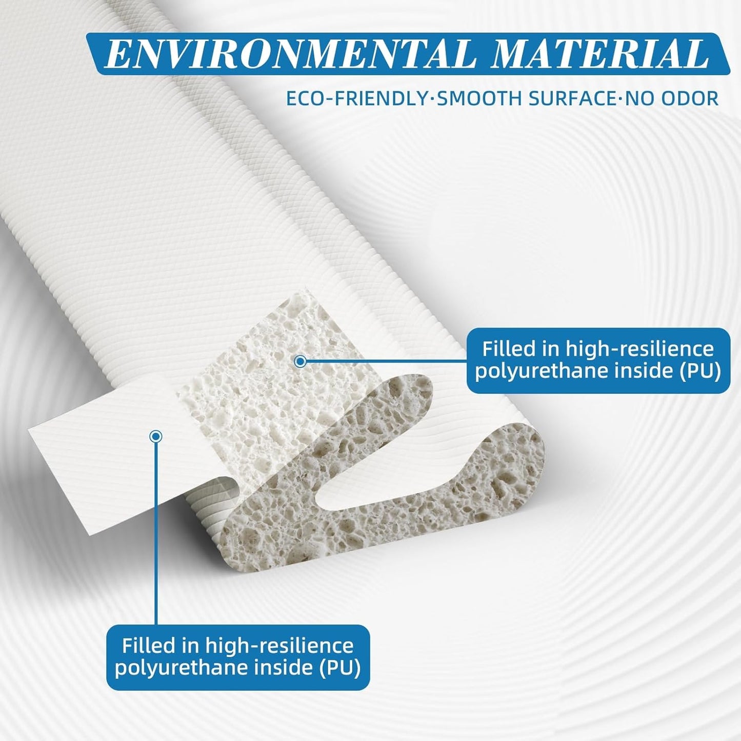 V-Shaped Weather Stripping Door Seal, 19.7FT Draft Stopper for Doors/Windows, Gaps, Dustproof, Soundproof & Thermal Insulating, Noise-Reducing, Light-Blocking Door Gap Filler